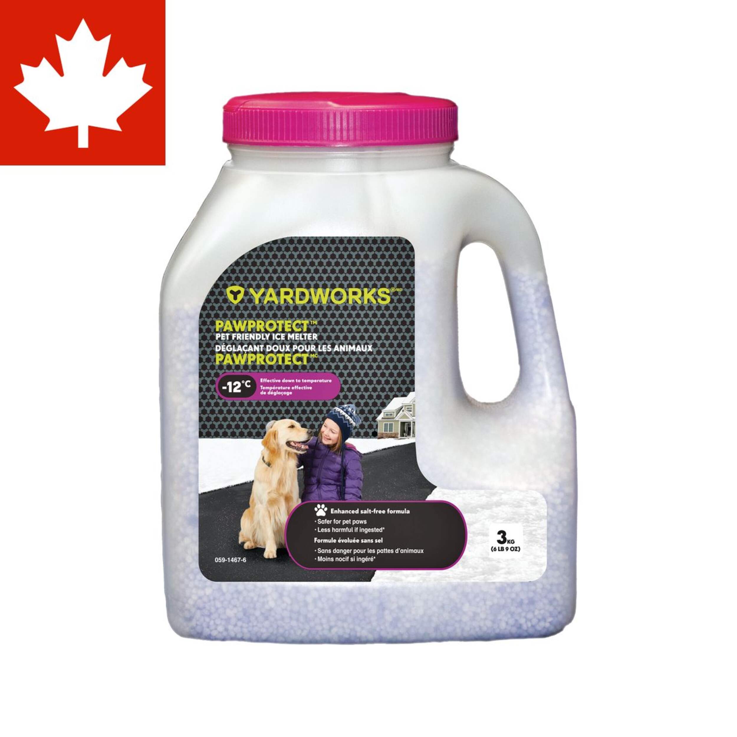 Yardworks Paw Protect™ Ice Melt Jug, Fast-Acting, Less Harmful If Ingested, 3-kg Front_Flat