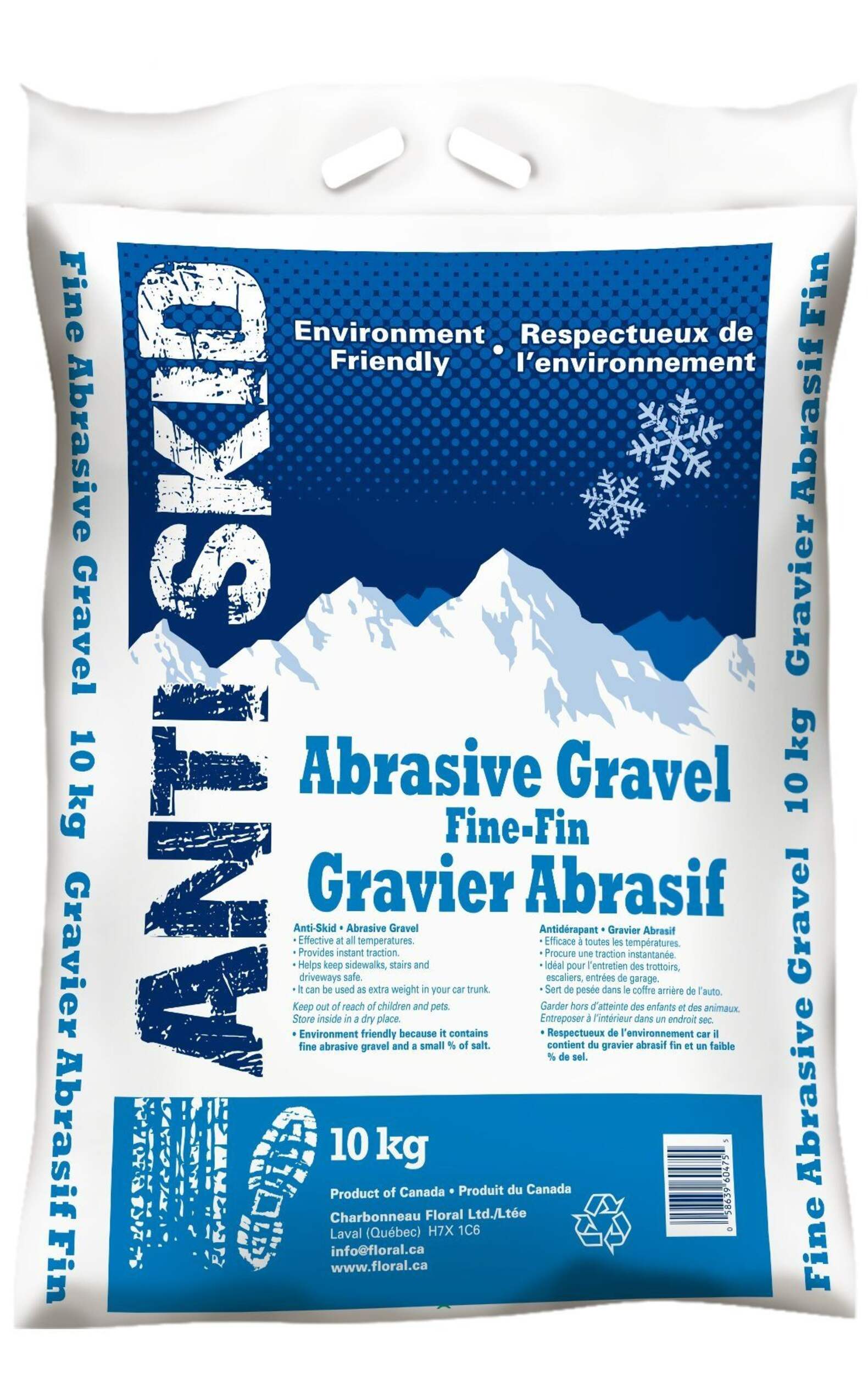 Sac de gravier et de sel antidérapant, écologique, 10 kg Front_Flat