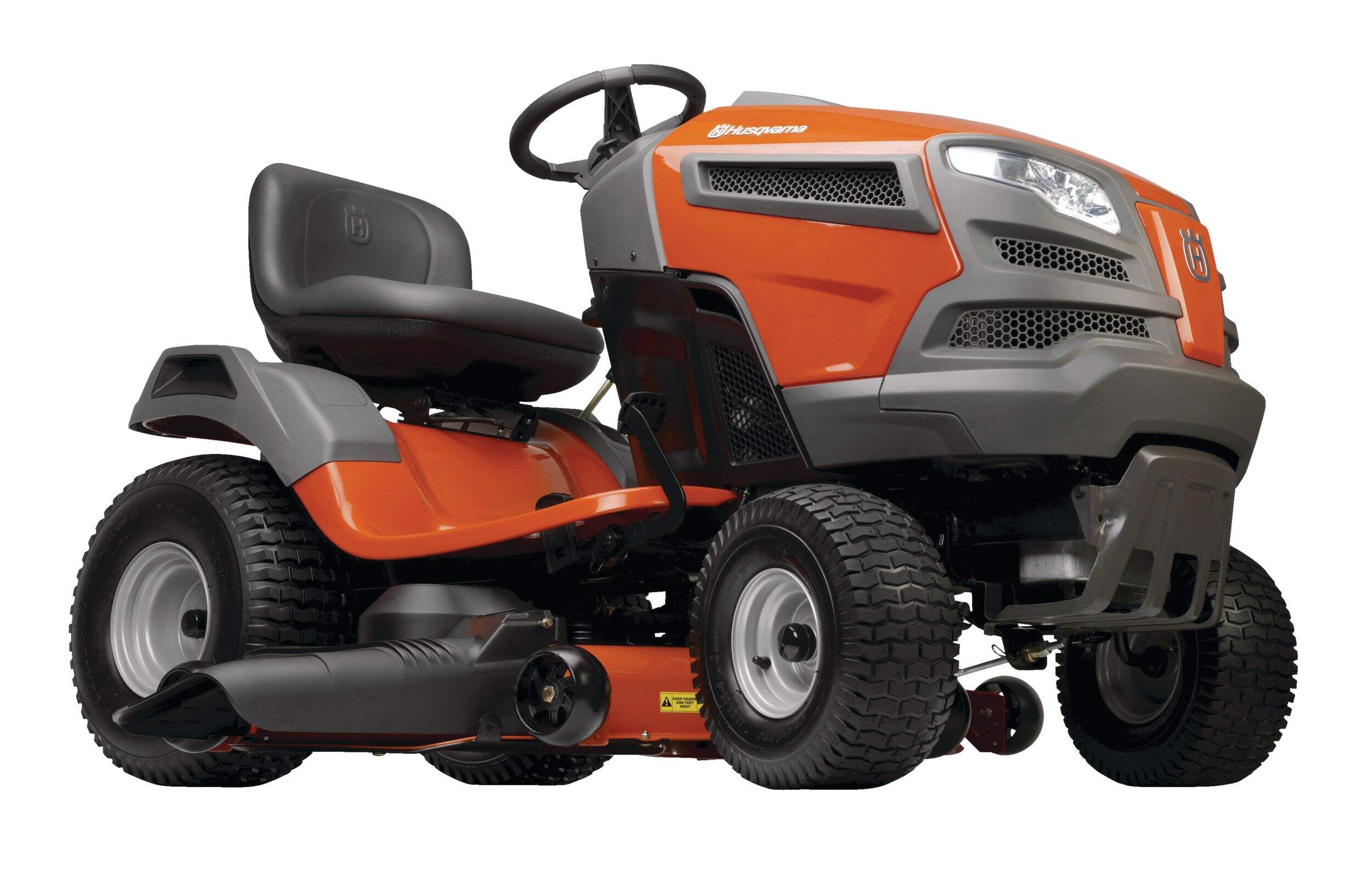 Husqvarna 18.5 HP Hydrostatic Gas Engine Variable Speed Lawn Tractor, Reverse Mow, 42-in Front_Three_Fourths_Angled_Right