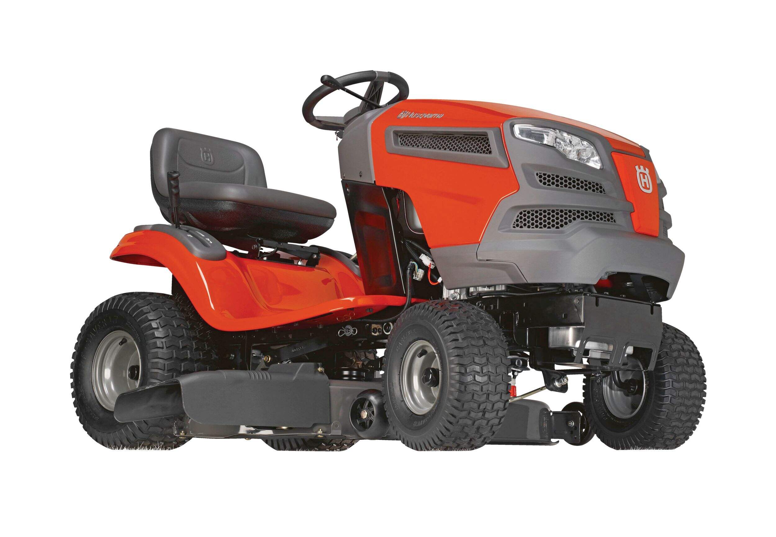 Husqvarna 22 HP Hydrostatic V-Twin Engine Variable Speed Lawn Tractor, Reverse Mow, 46-in Front_Angled_Right