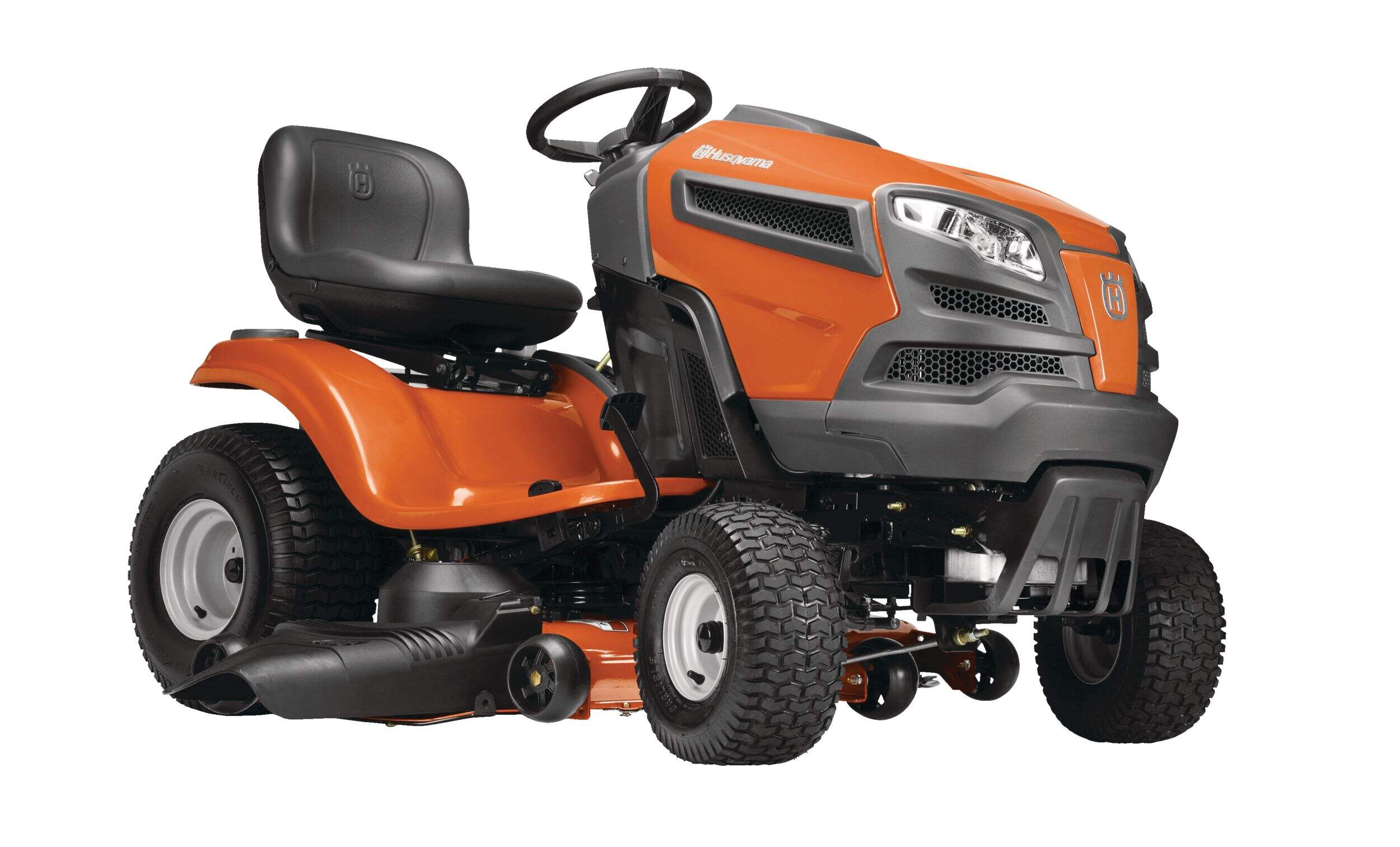 Husqvarna 24 HP Hydrostatic V-Twin Engine Variable Speed Lawn Tractor, Reverse Mow, 54-in Front_Angled_Right