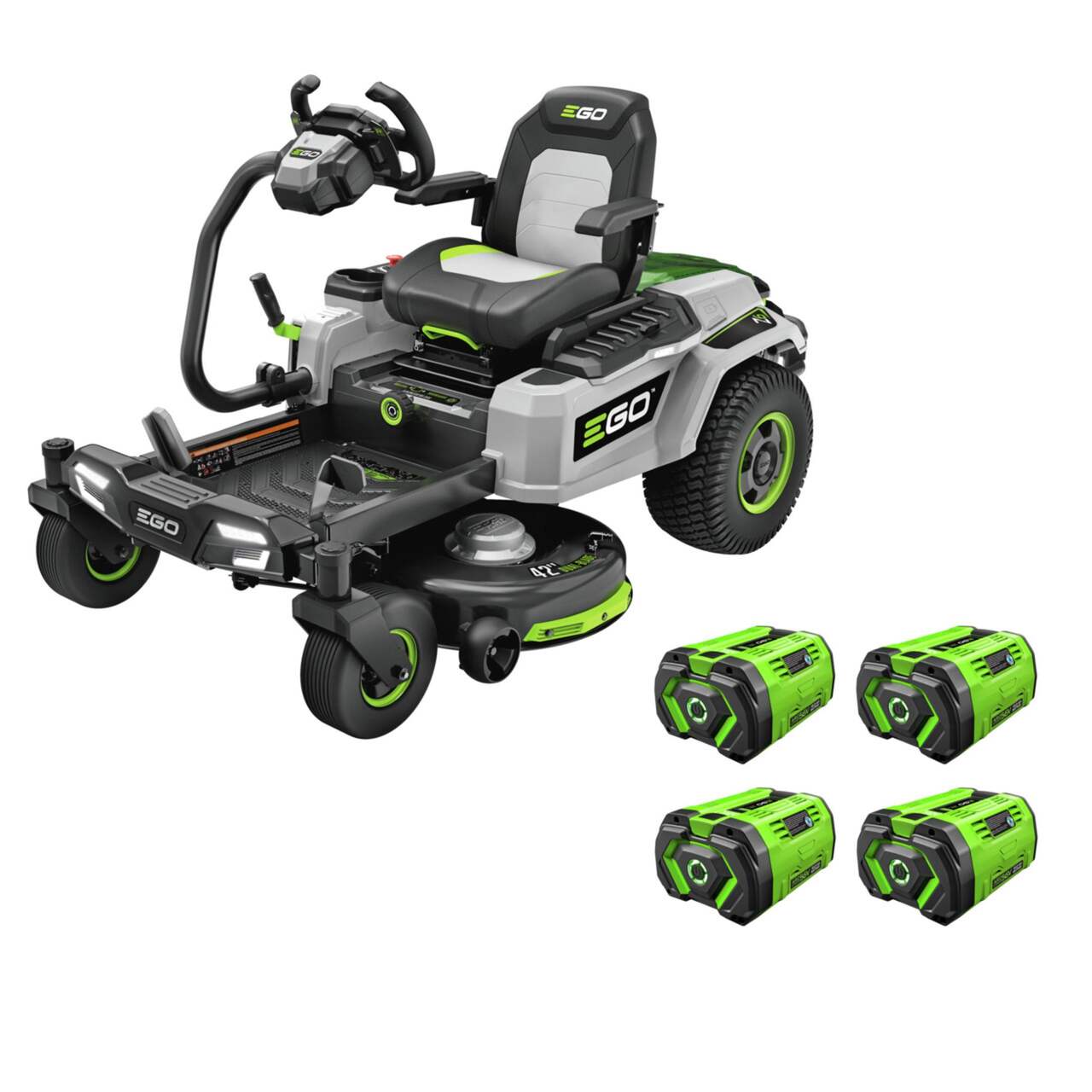 EGO POWER+ 56V 42-in Z6 Zero Turn Riding Mower with E-STEER™ Technology,  Includes (4) 12Ah Batteries and (1) ZTR Charger