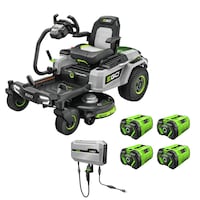 Tondeuse autoportée à braquage zéro EGO POWER+ Z6 de 56 V et 42 po avec technologie E-STEER, comprend (4) batteries 12 Ah et (1) chargeur BR0, ZT4205S Composite_or_Mixed