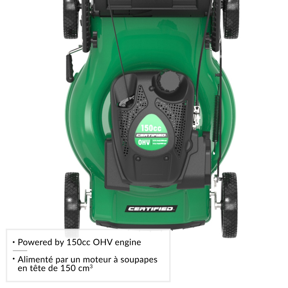 Certified 2in1 150cc Gas Engine Walk Behind Push Lawn Mower with Rear Bag, 21in Canadian Tire Certified 2in1 150cc Gas Engine Walk Behind Push Lawn Mower with Rear Bag, 21in Canadian Tire