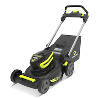 Yardworks 48V 3-in-1 Cordless Brushless Self-Propelled Mower, 21-in with 6Ah Battery & 2Ah Charger Front_Angled_Left