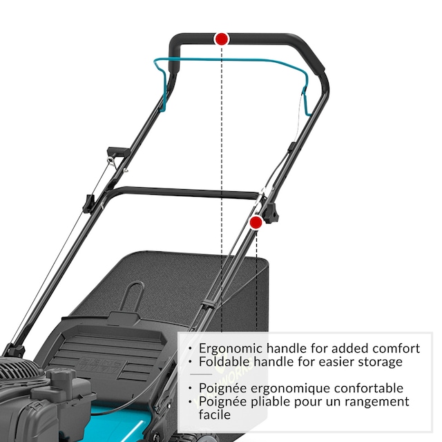 Yardworks 3in1 150cc Gas Engine Walk Behind Push Lawn Mower, 21in