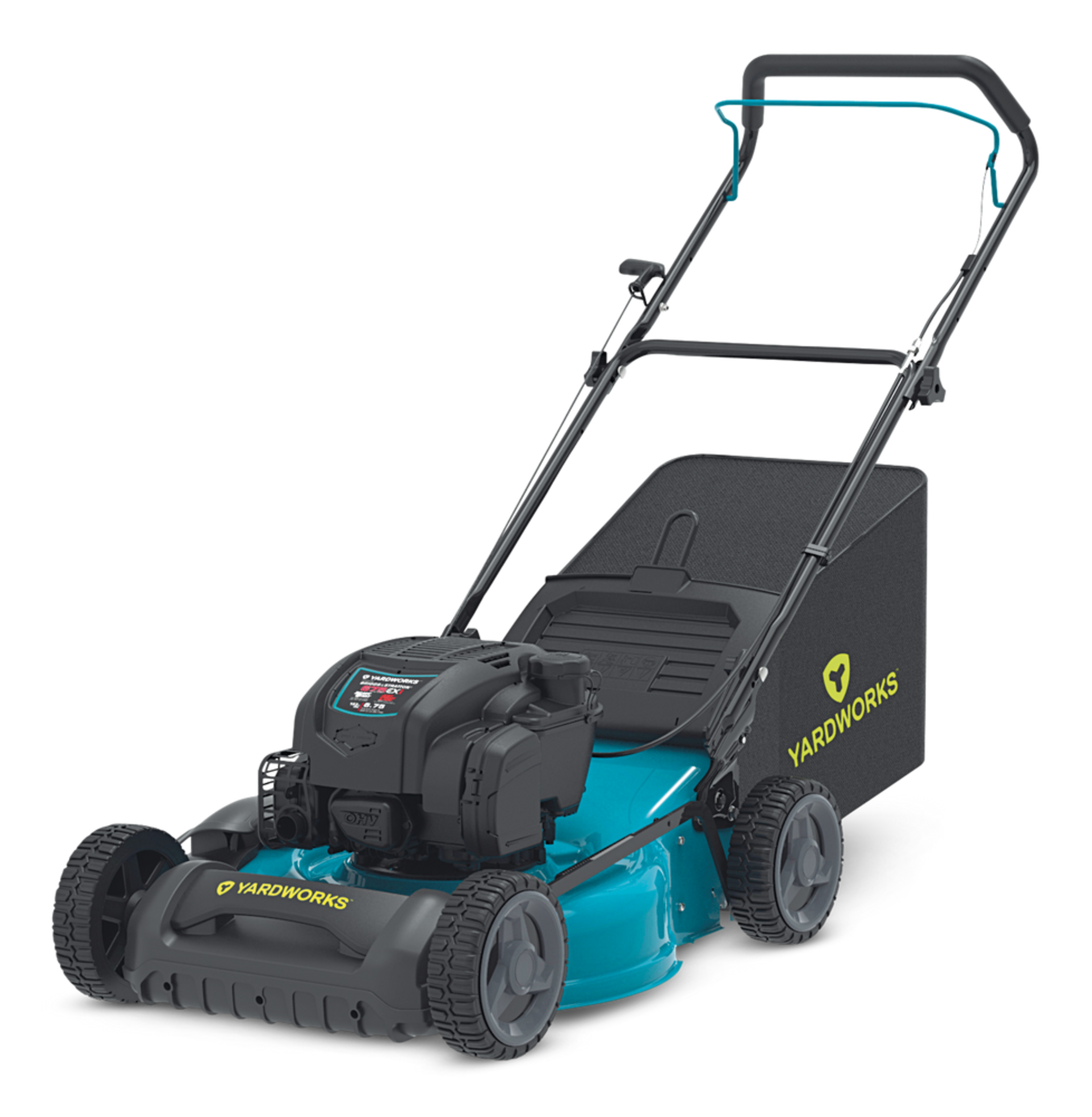 Yardworks 3-in-1 163cc Gas Engine Walk Behind Push Lawn Mower, 21-in Front_Three_Fourths_Angled_Left