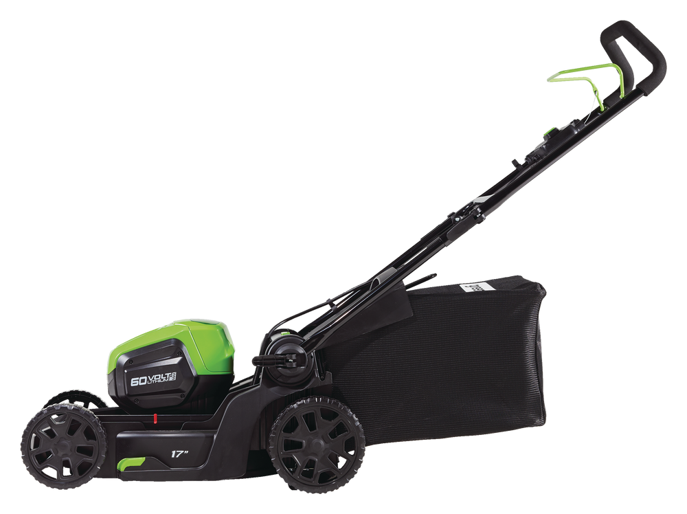 Greenworks 2in1 60V 4Ah Battery Cordless Brushless Walk Behind Push Lawn Mower, 17in