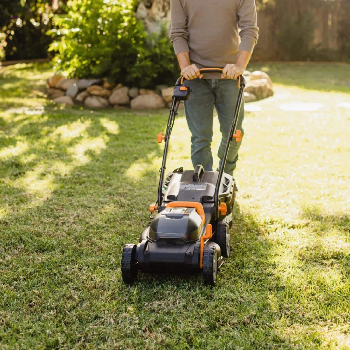 WORX WG779 40V Power Share Cordless Mulching Poly Lawn Mower 14