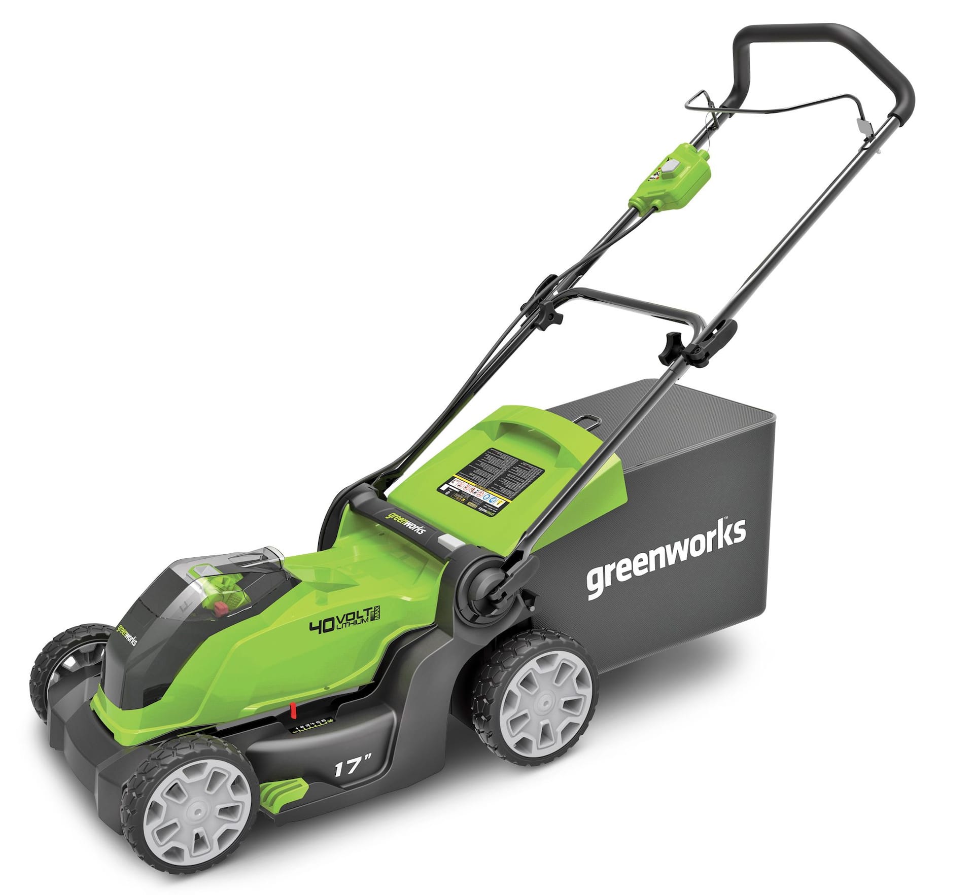 Greenworks 40V 4Ah 2-in-1 Cordless Push Lawn Mower, 17-in