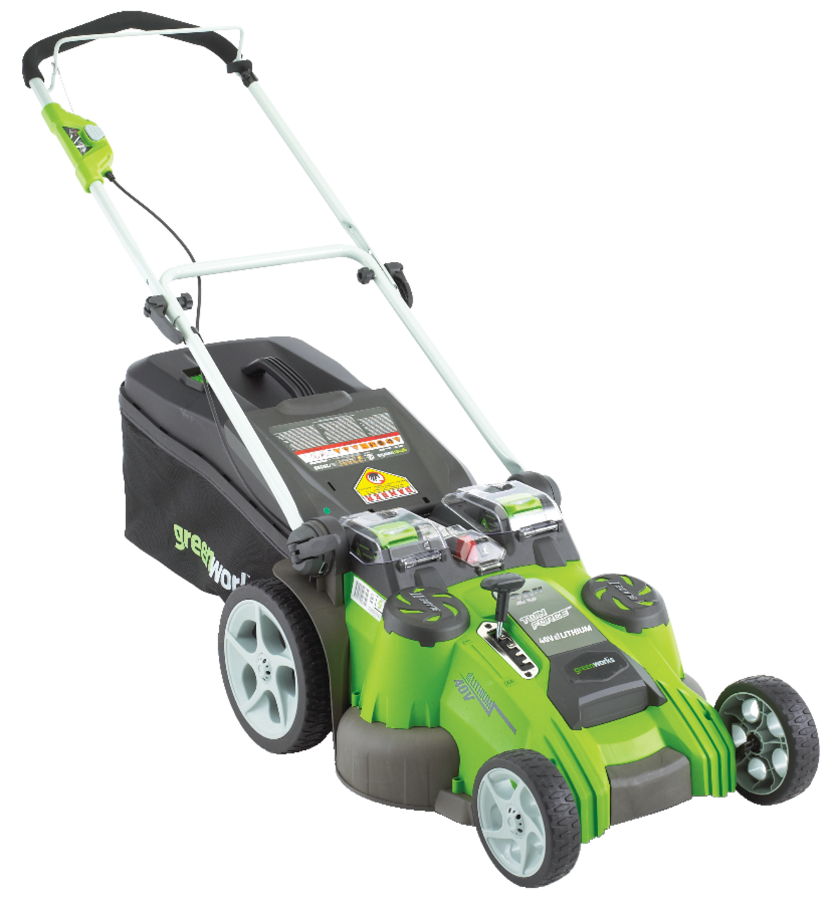 Greenworks twin force shop mower