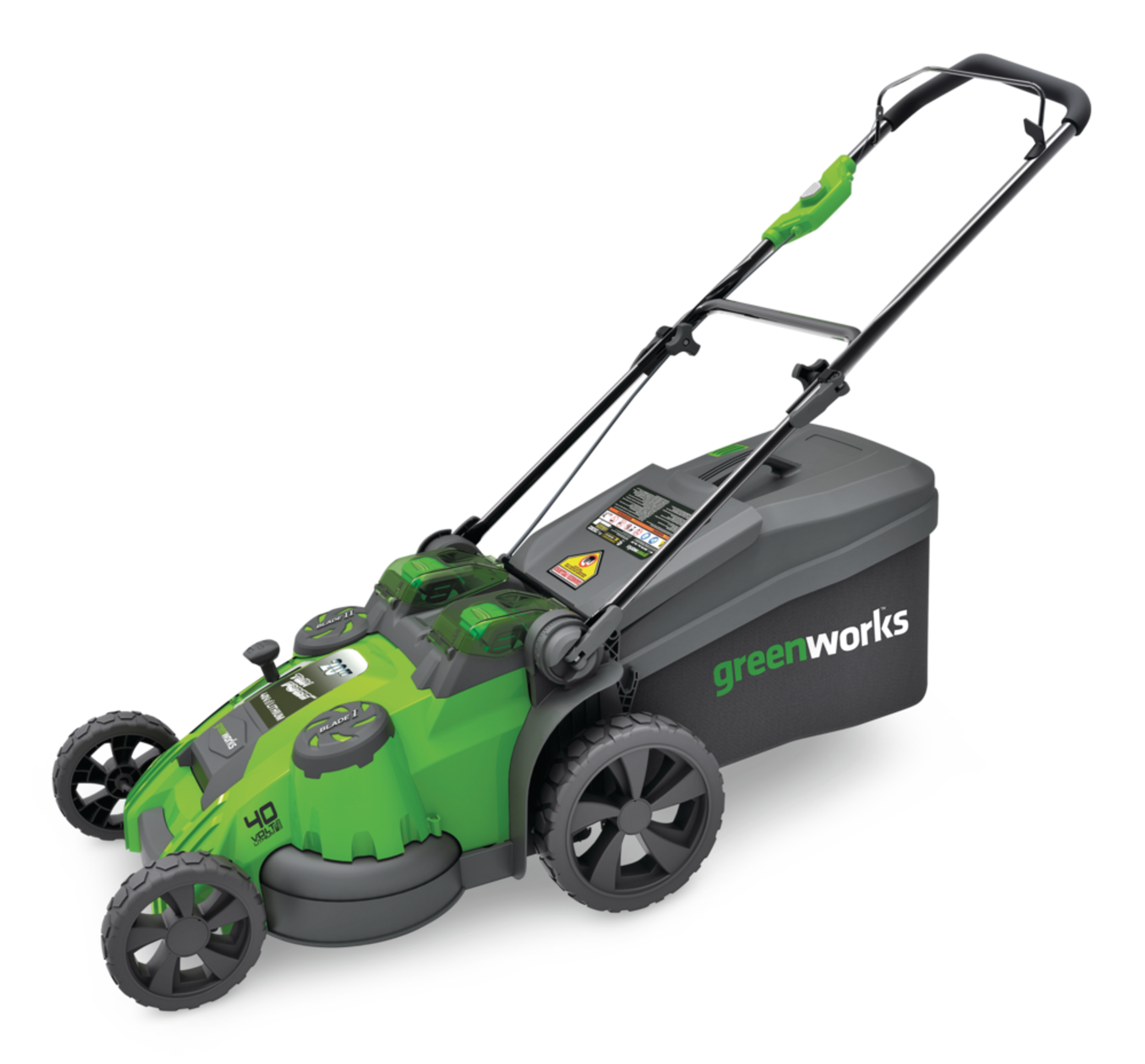 Greenworks TwinForce 40V 2-in-1 Cordless Push Lawn Mower, 20-in Front_Angled_Left