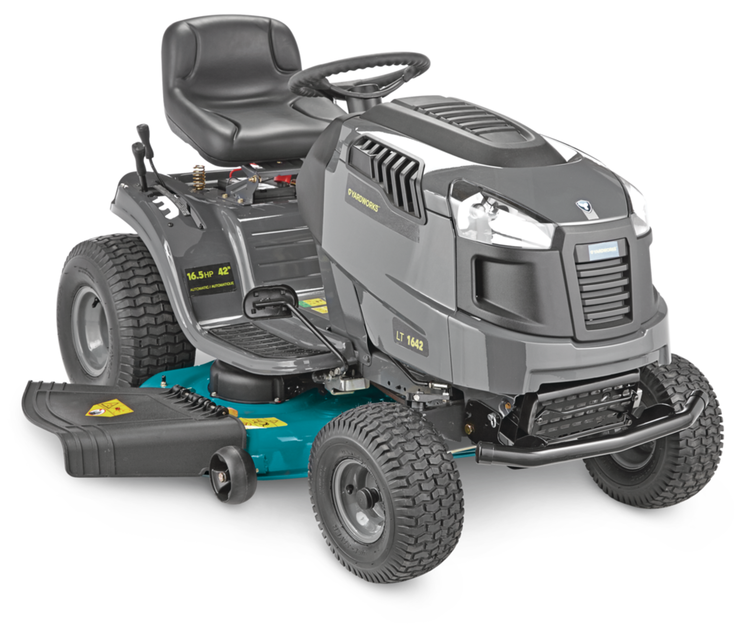 Yardworks 420cc CVT Gas Engine Lawn Tractor, Reverse Mow, 42-in Front_Angled_Right
