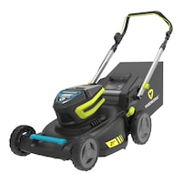 Tondeuse à pousser sans balai Yardworks 3-en-1, 48 V, 21 po, batterie 6 Ah et chargeur Front_Three_Fourths_Angled_Left