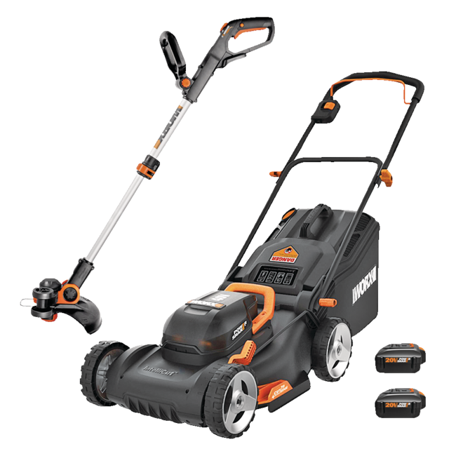 WORX WG911 Power Share™ 3in1 Combo Kit, 40V Cordless Push Lawn Mower