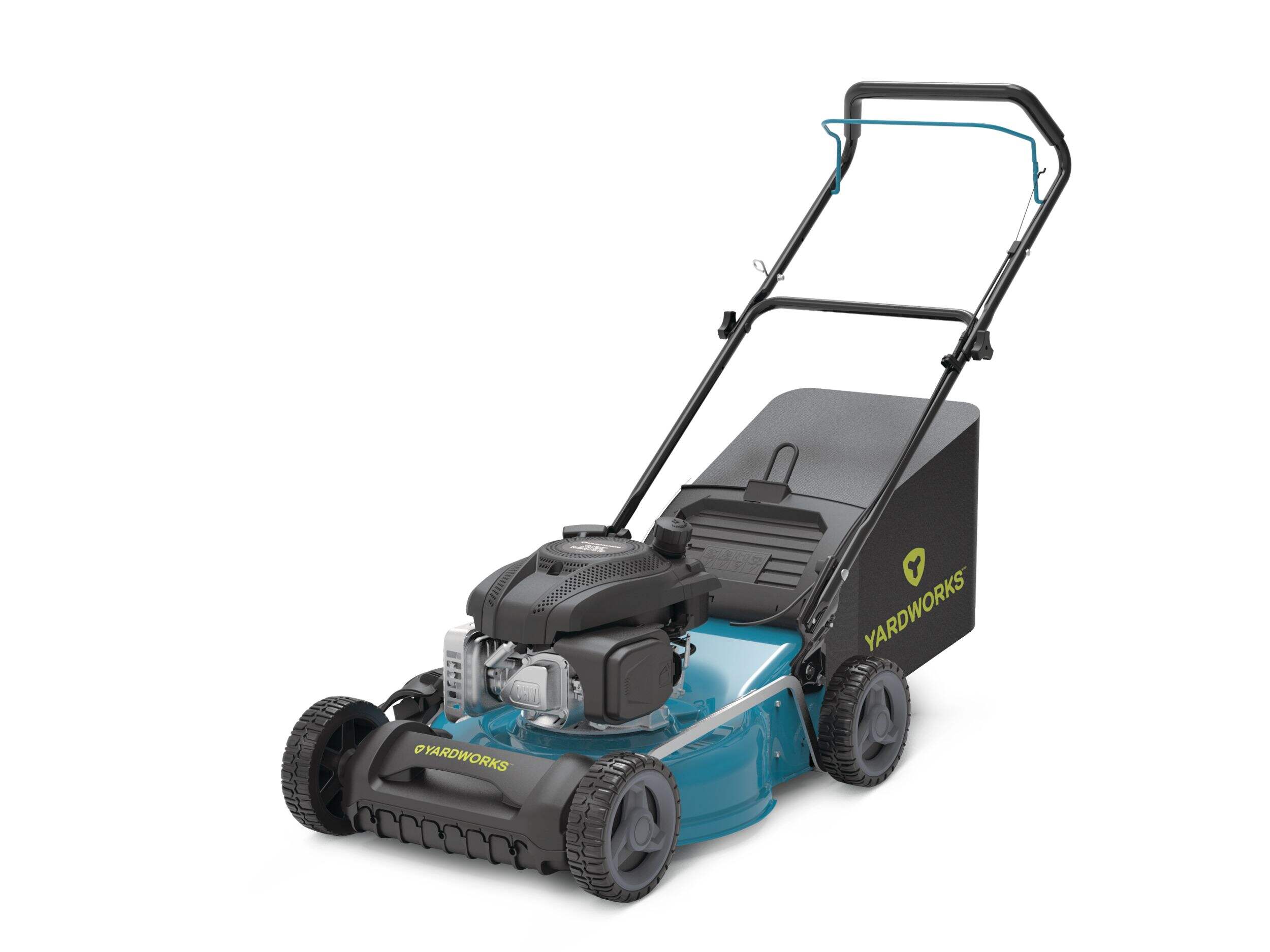 Yardworks 3-in-1 174cc Gas Engine Walk Behind Push Lawn Mower, 21-in Front_Three_Fourths_Angled_Left