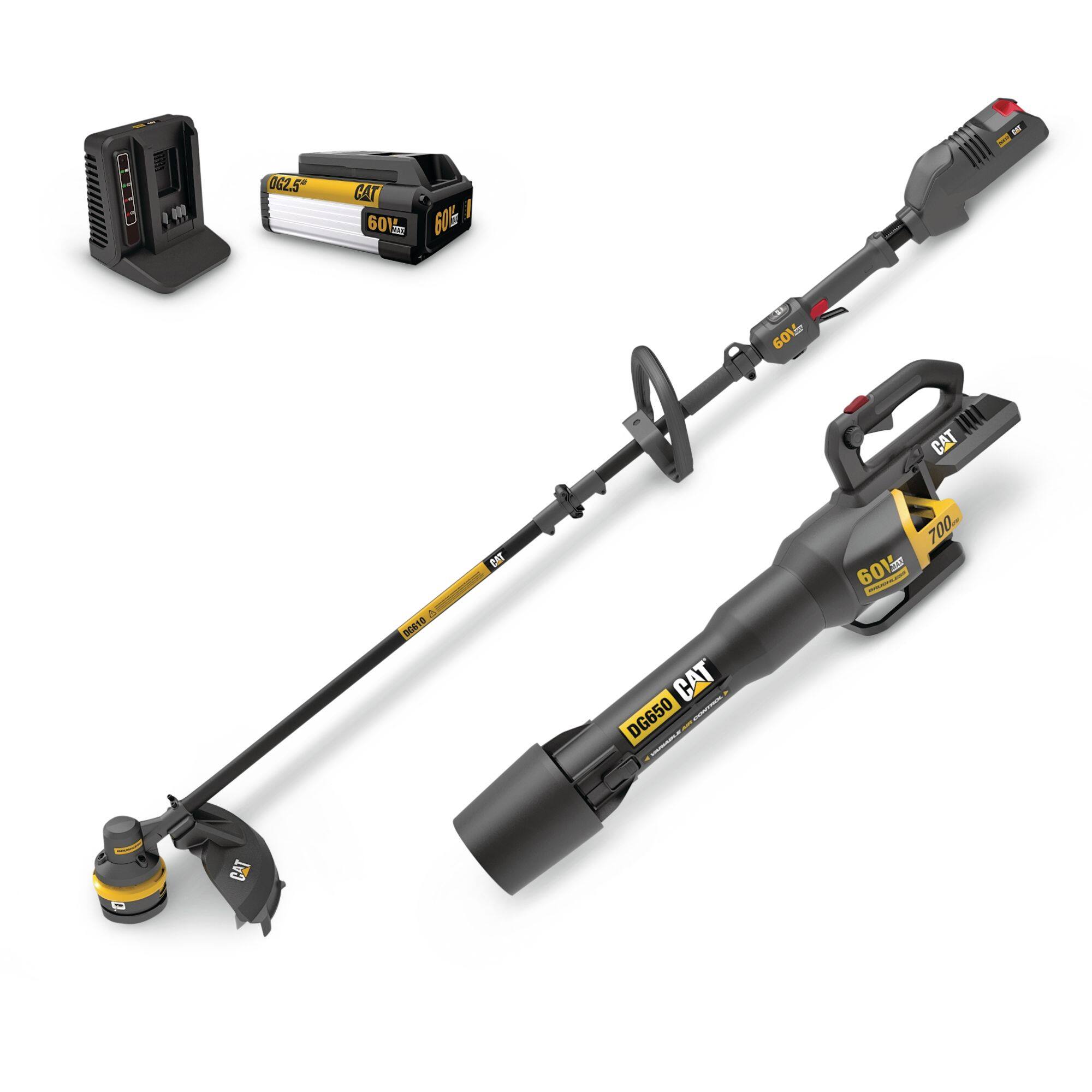 CAT 60V Cordless Trimmer/Blower Combo Kit with 2.5Ah Battery