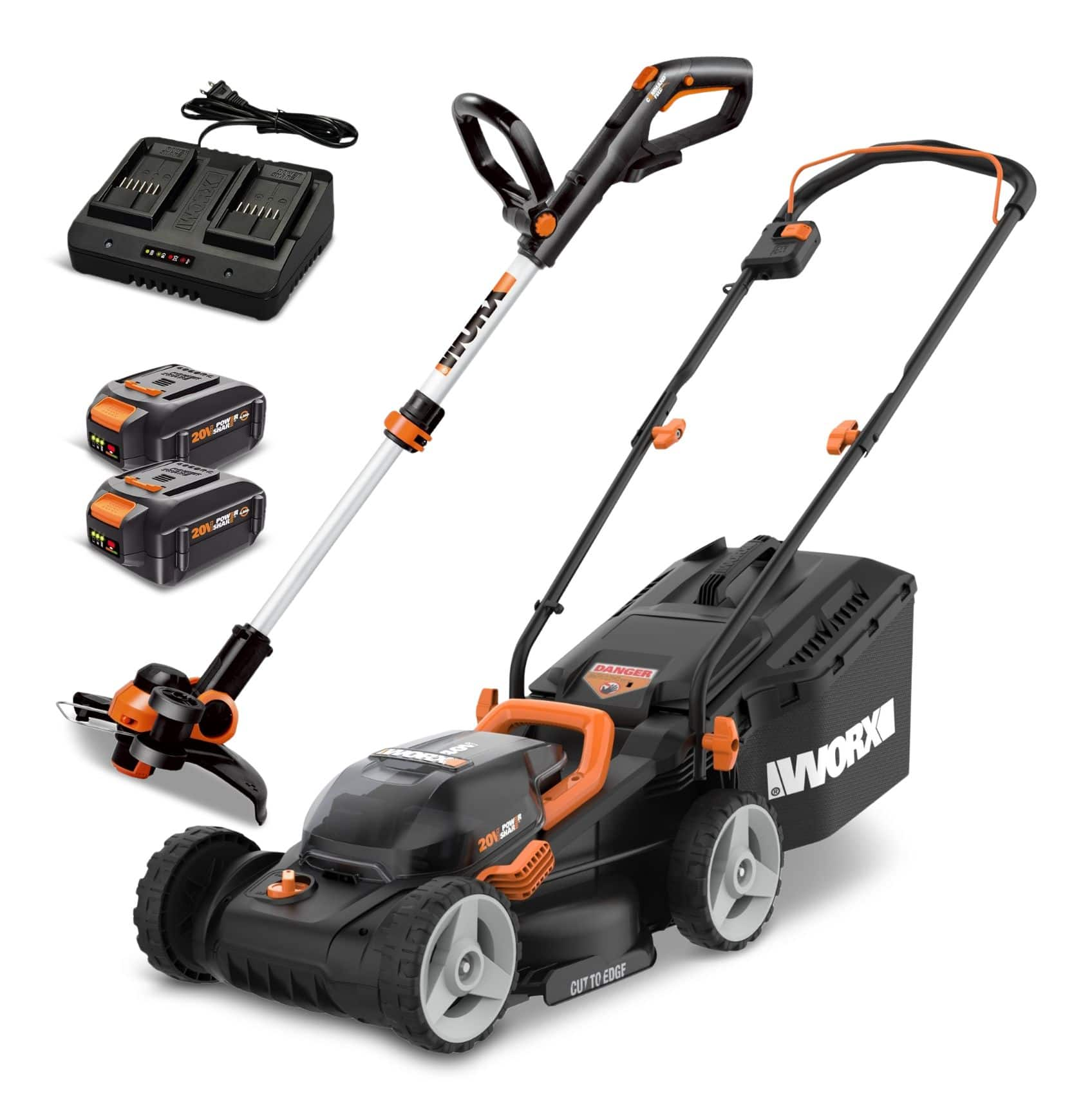 Worx WG934 Power Share™ 2x20V 2-in-1 Combo Kit, WG779 40V Cordless ...