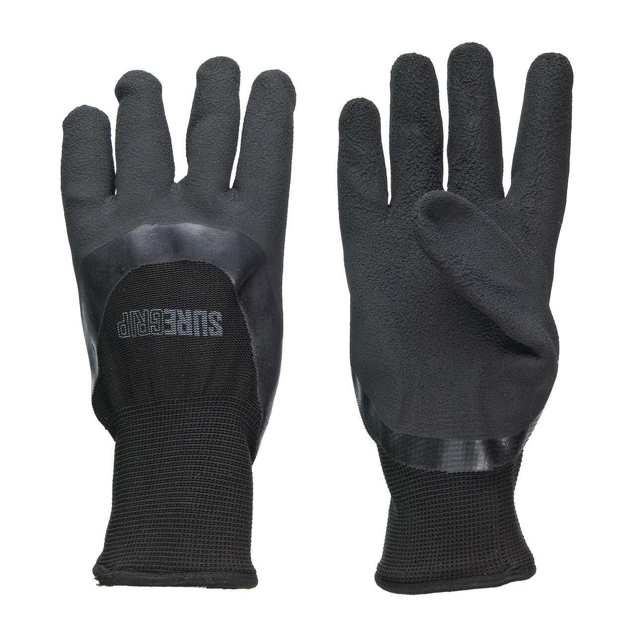 Forcefield Fleece-Lined Rubber Palm Unisex Work Gloves, Large/X