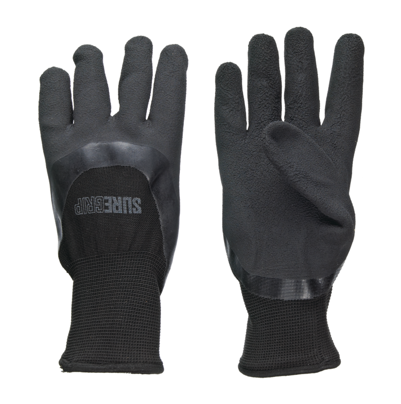 Forcefield Fleece-Lined Rubber Palm Unisex Work Gloves, Large/X-Large ...