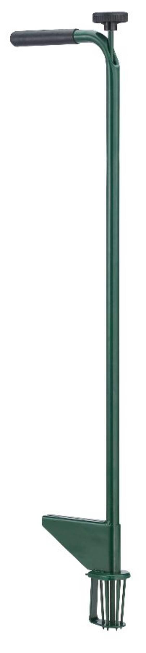 Hound Dog Original Steel 4-Claw Stand-Up Weeder with Metal Shaft, Green Front_Three_Fourths_Angled_Right