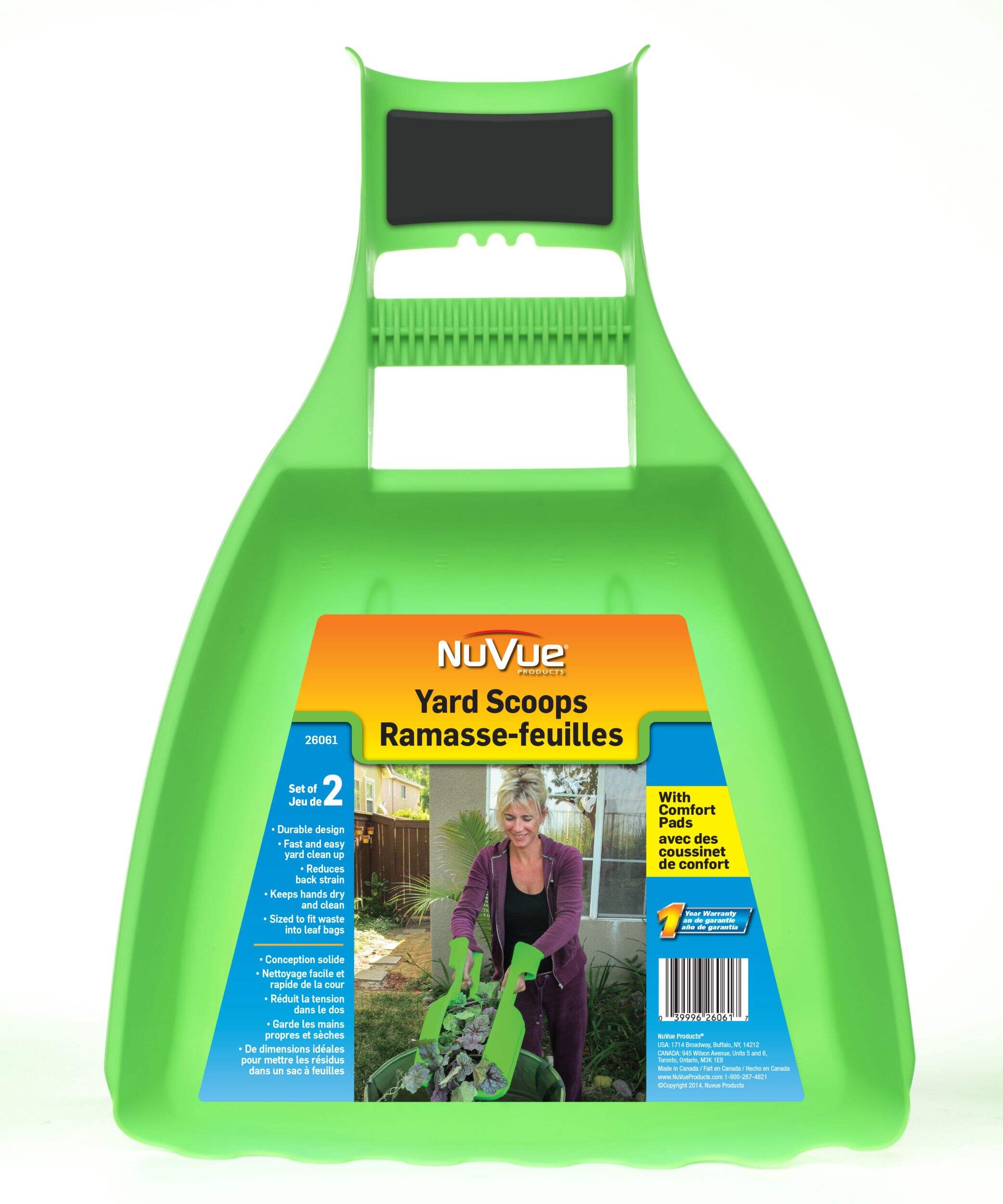 Pelle à jardin NuVue avec tampons confortables, vert, paq. de 2 Overhead_Flat