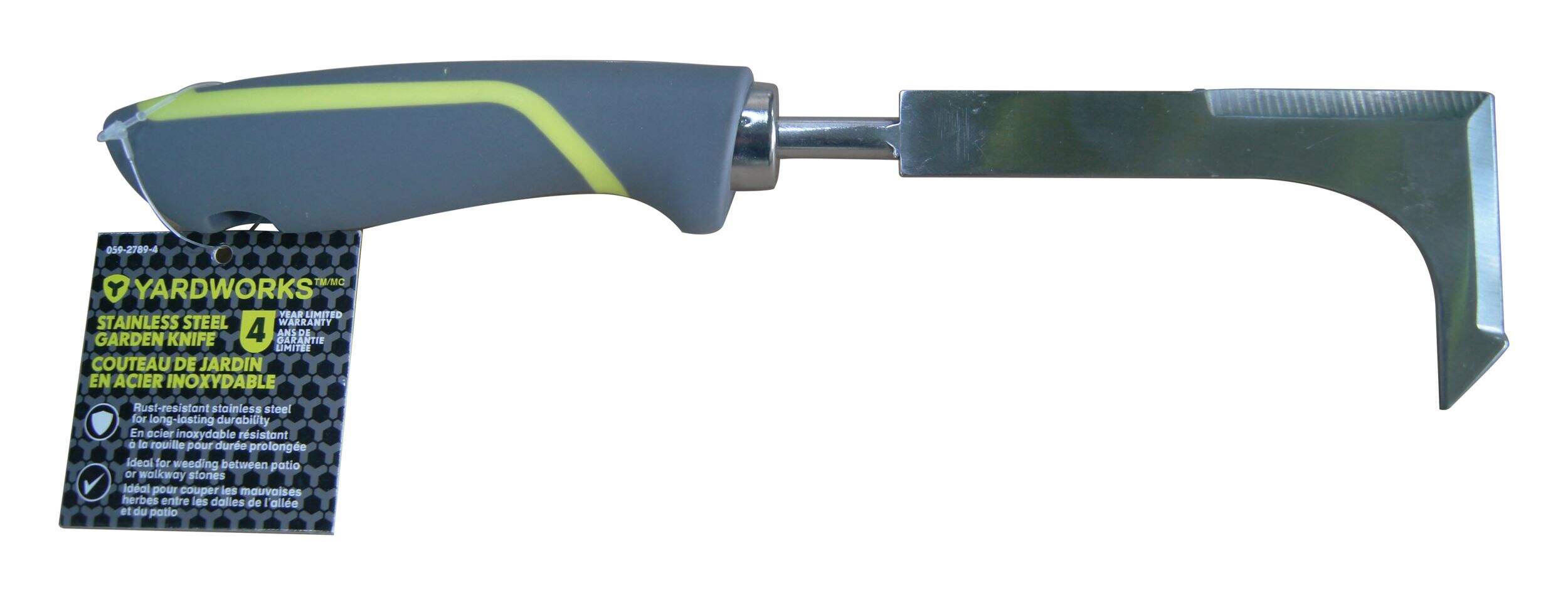 Yardworks 12in StainlessSteel Garden Hook Knife with Rubber Handle