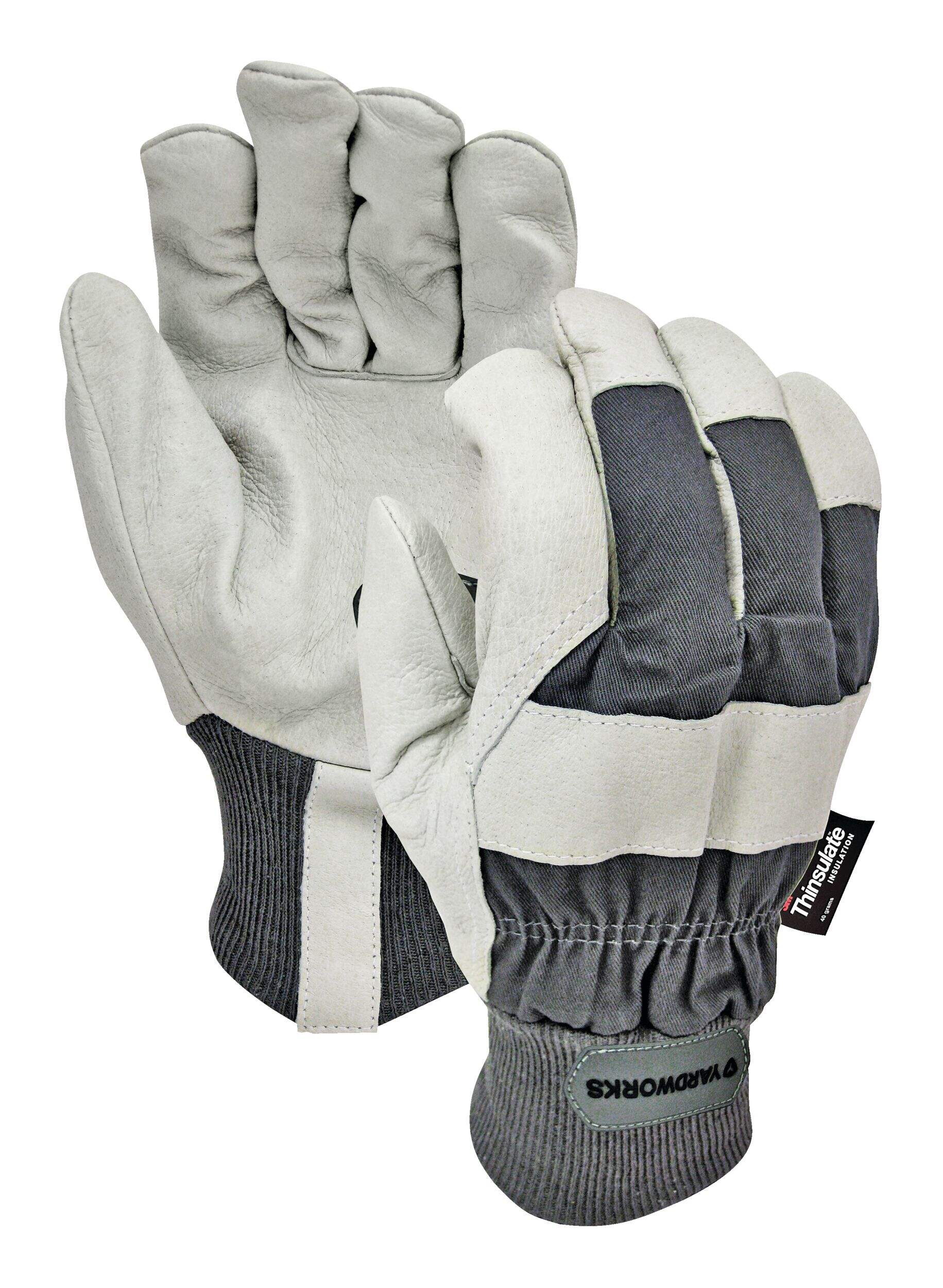Yardworks Pig Skin Leather Lined Unisex Gardening Gloves, Large, Composite_or_Mixed
