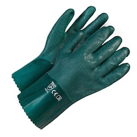 Garden Club Waterproof Cotton PVC Men's Work Gloves, Large, Green