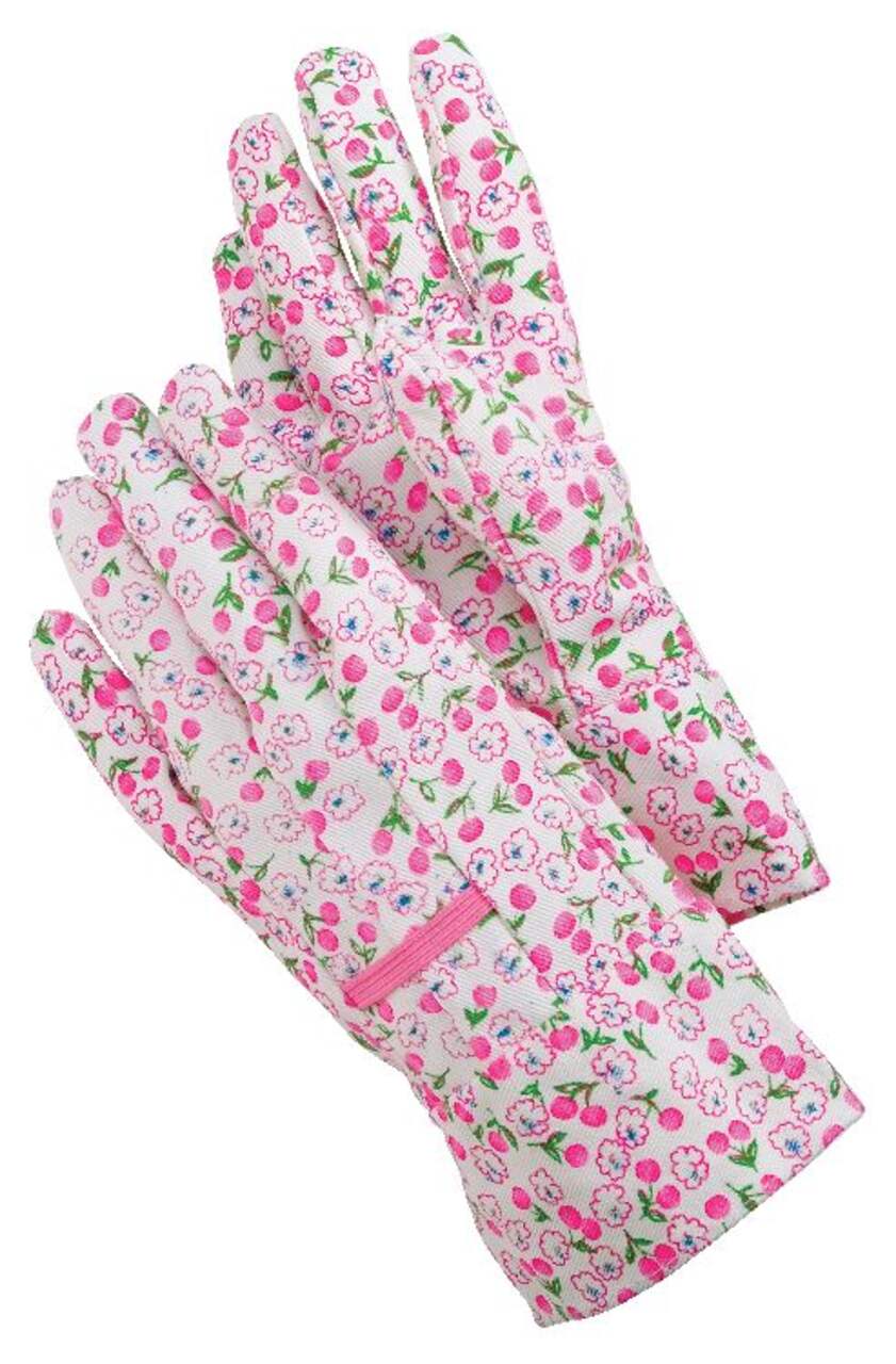 Certified Cotton Printed Women's Gardening Gloves, One Size Fits Most,  Assorted Colours, 3-pk