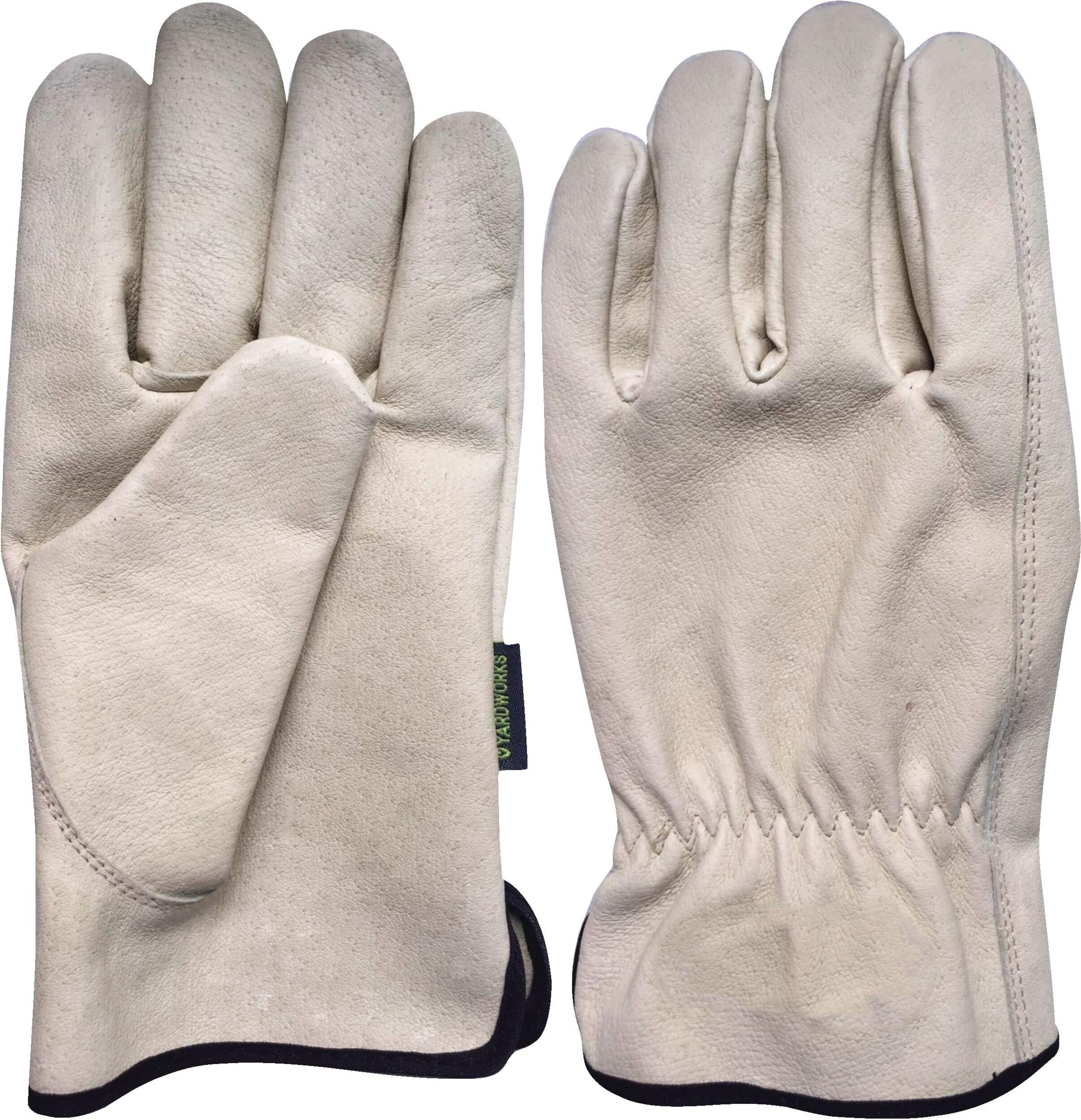 Gants de travail en cuir Yardworks, peau de porc, hommes, taille unique, blanc Composite_or_Mixed