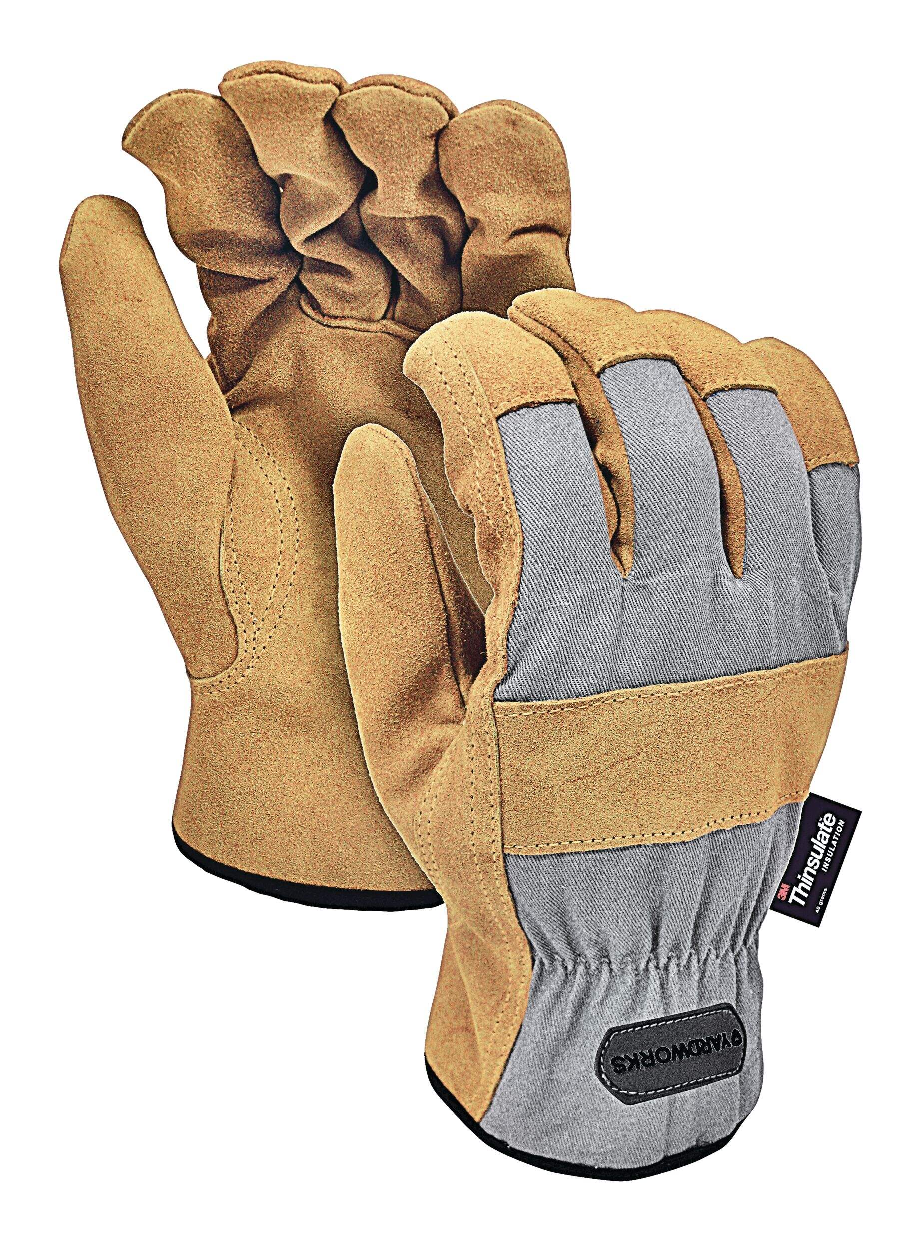 Gants de jardinage unisexes doublés en suède Yardworks, grand, doré Composite_or_Mixed