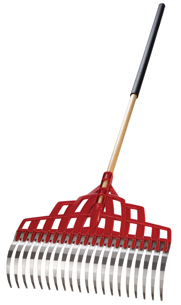 Garant Multi-Purpose Poly Steel 20-Tine Leaf Rake, 65.5-in Wooden Shaft