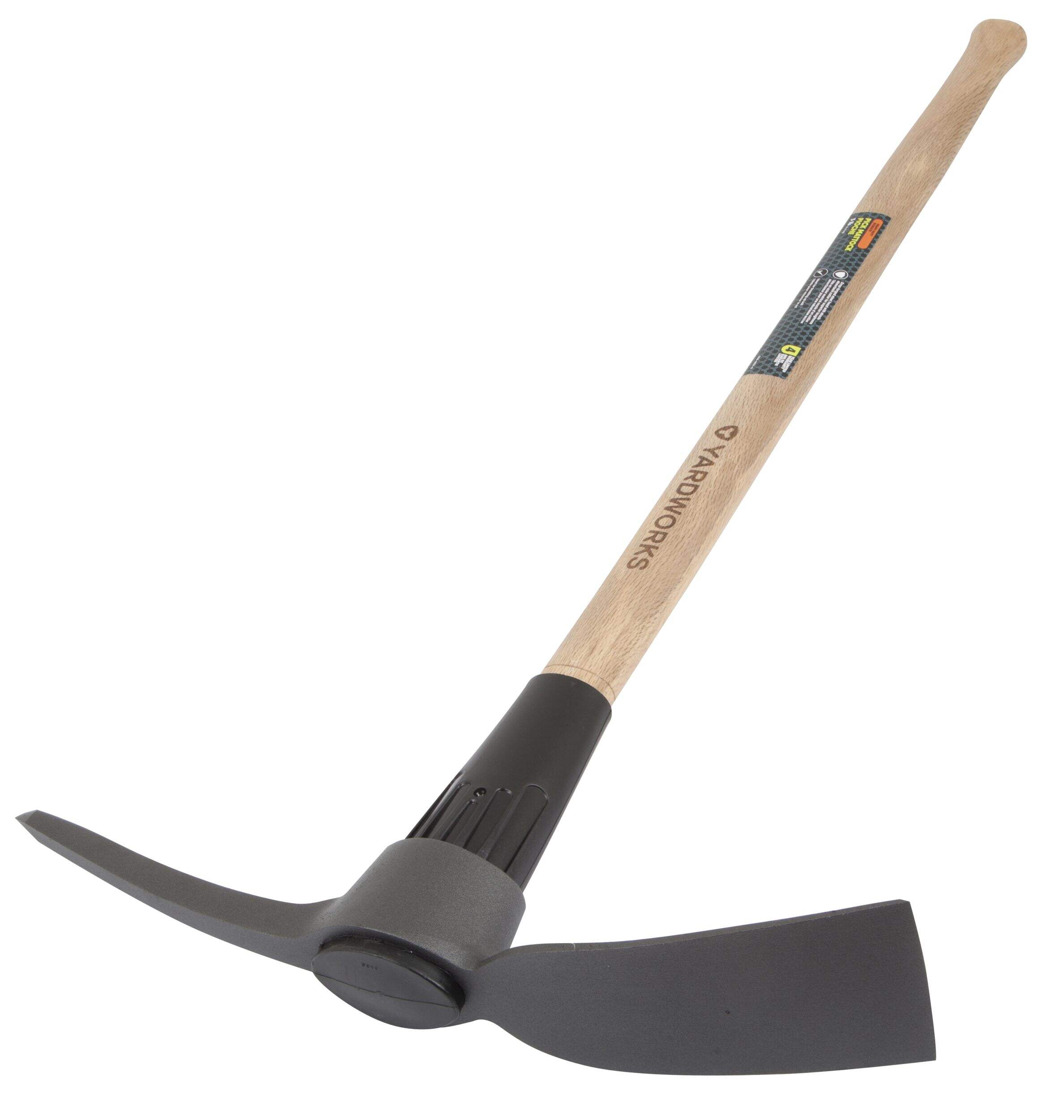 Pioche et pelle Yardworks de 36 po et 5 lb, manche en bois dur Overhead_Plunge