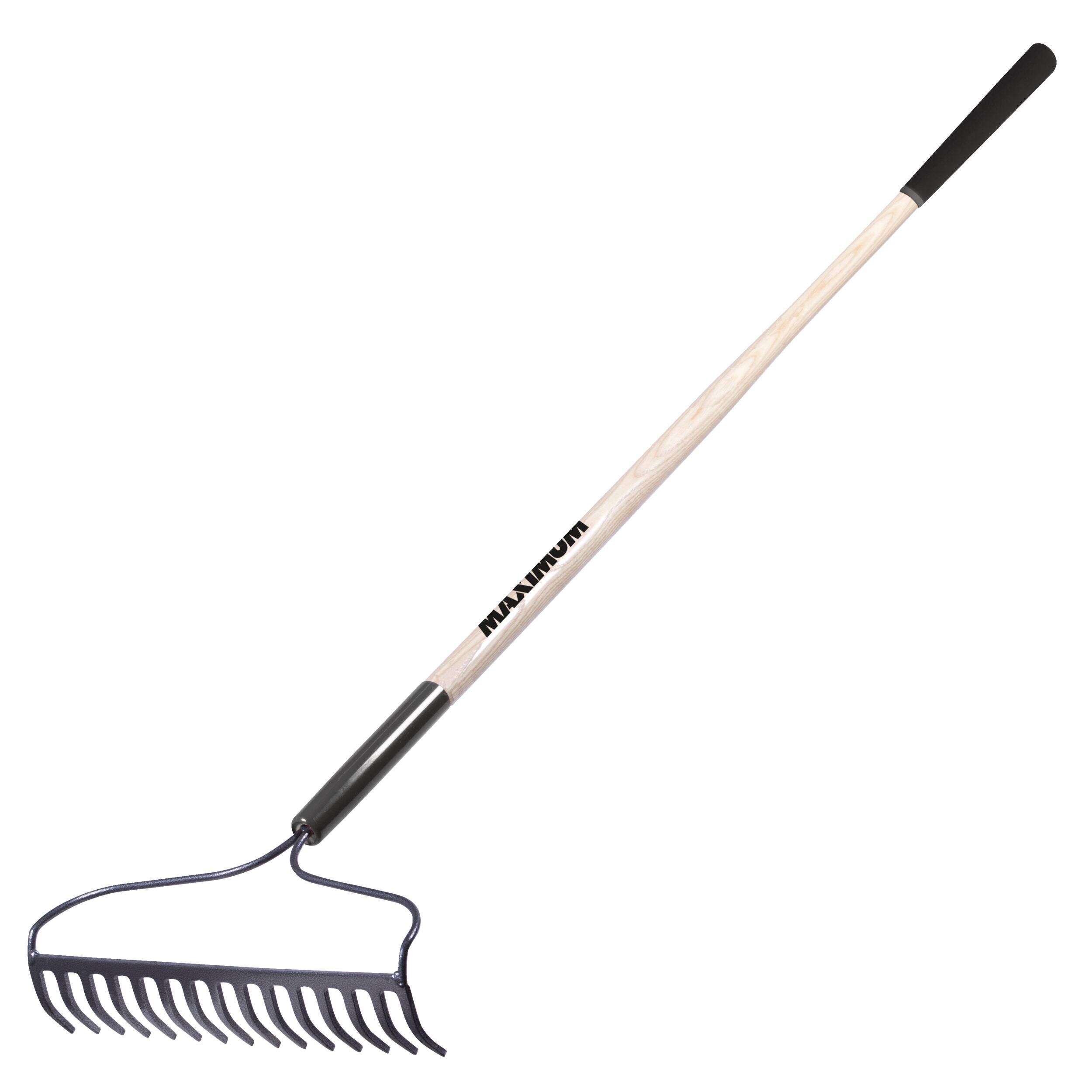 MAXIMUM Long-Handle Bow Rake, 16-Tine Front_Three_Fourths_Angled_Left