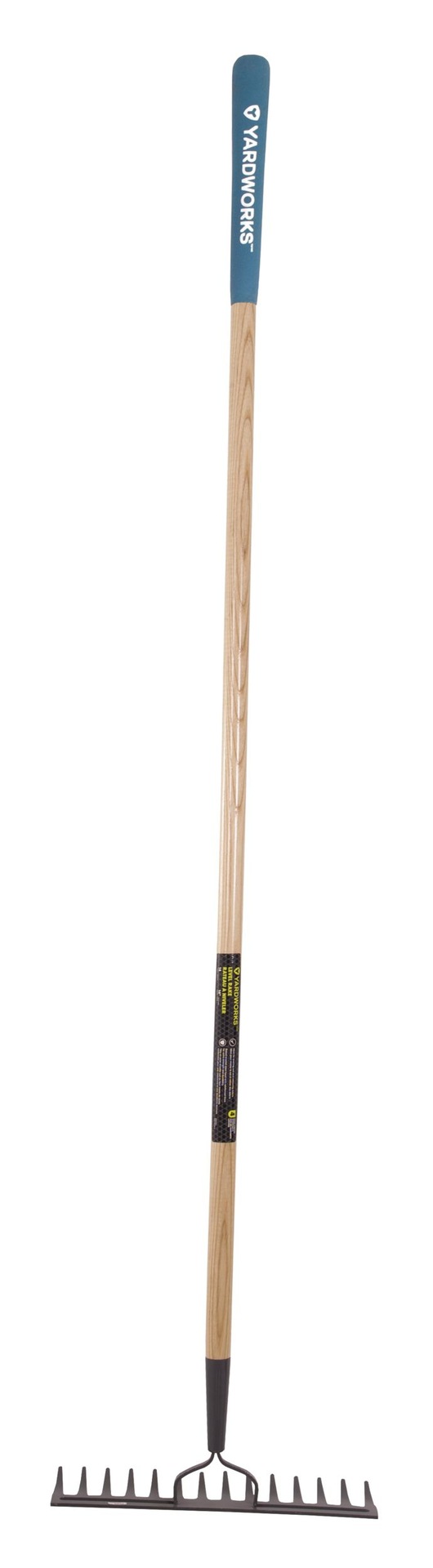 Yardworks 14-in Wide Metal 14-Tine Head Rake, 48-in Hardwood Shaft ...