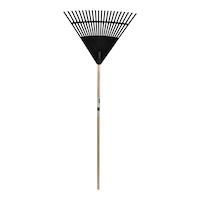 Garden Club 22-in Wide Poly 22-Tine Leaf Rake, 59-in Hardwood Shaft