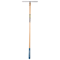 Yardworks 15-in Wide Metal 19-Tine Thatch Rake, 54-in Ash Wood Shaft Front_Flat