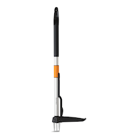 Désherbeuse extensible en position débout à 4 griffes Fiskars avec poignée en D et extraction facile Front_Flat