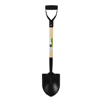 Garden Club Steel Round-Point Short-Handle D-Grip Shovel, 28-in Wooden Shaft Front_Flat