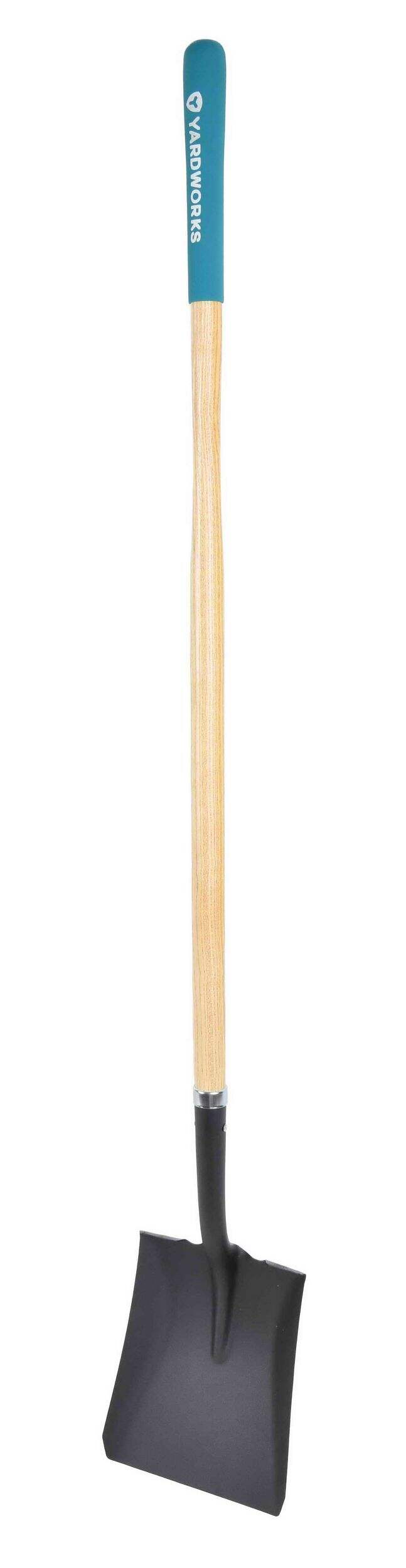 Yardworks Steel Square-Point Long-Handle Spade Shovel, 60-in Wooden Shaft Front_Angled_Left