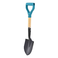 Yardworks Tempered-Steel Round-Point Short-Handle D-Grip Shovel, 27-in Wooden Shaft Front_Angled_Left