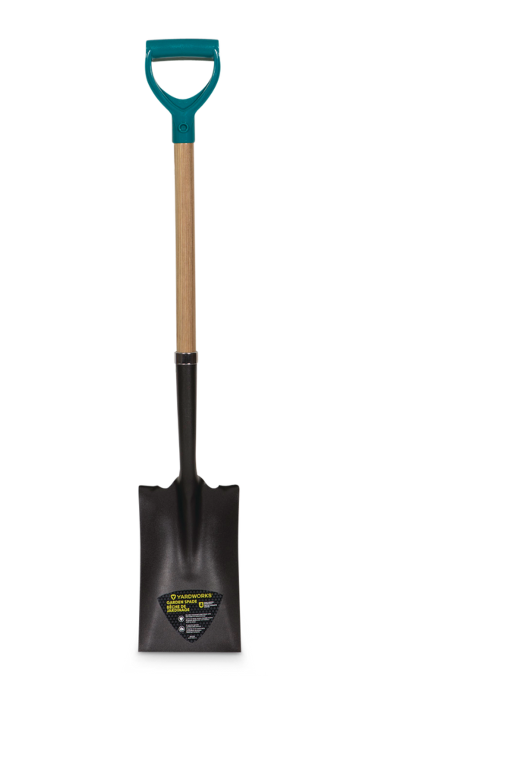 Yardworks Steel SquarePoint ShortHandle DGrip Spade Shovel, 40in