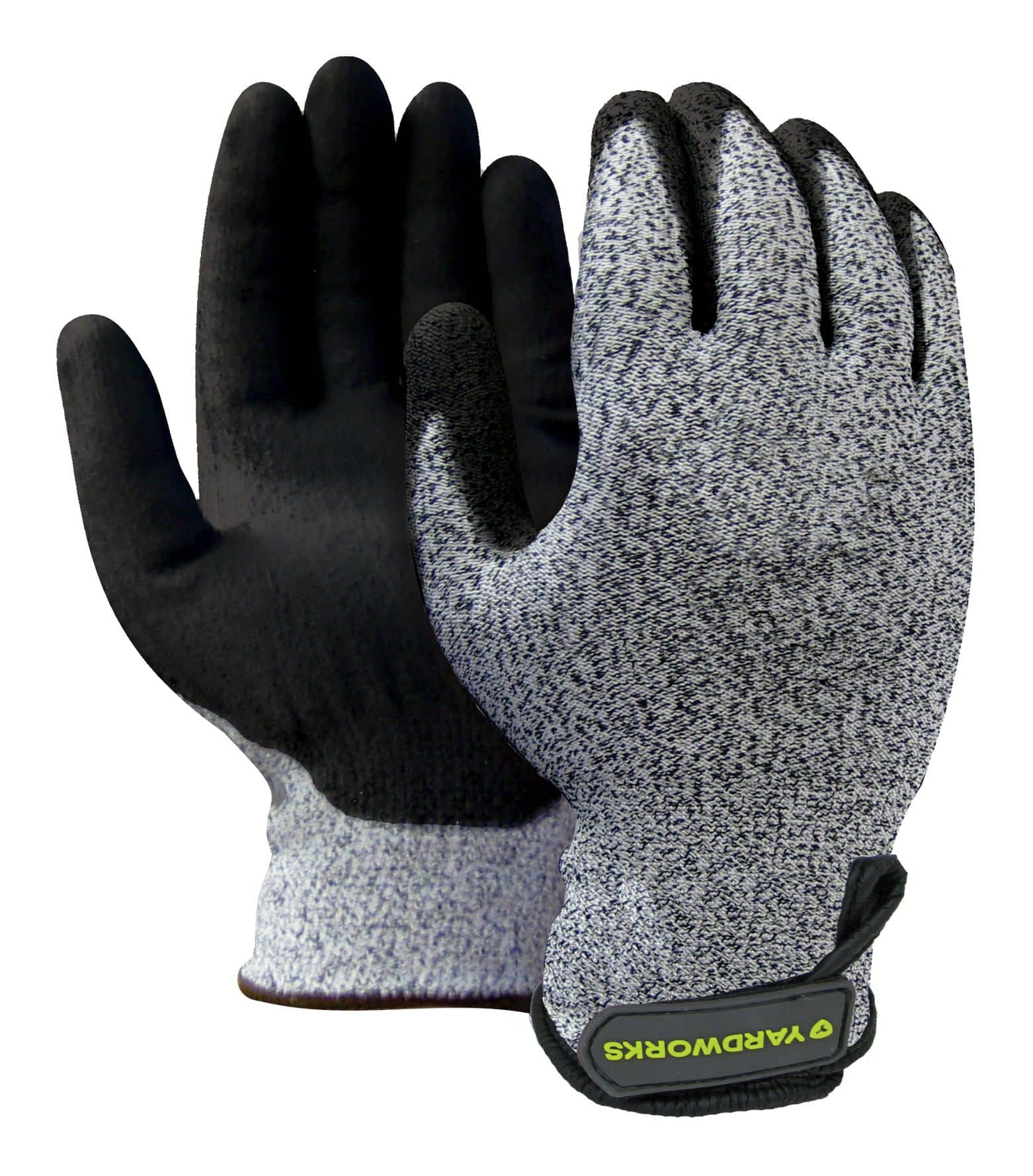 Yardworks Level 5 Cut Resistant Nitrile Coated Lined Unisex Work Gloves,  Large, Yellow/Black