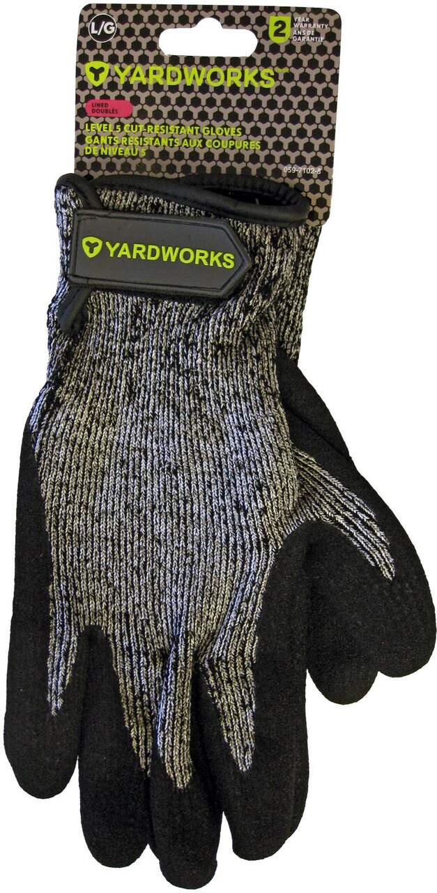 Yardworks Cut Resistant Nitrile Coated Lined Unisex Work Gloves