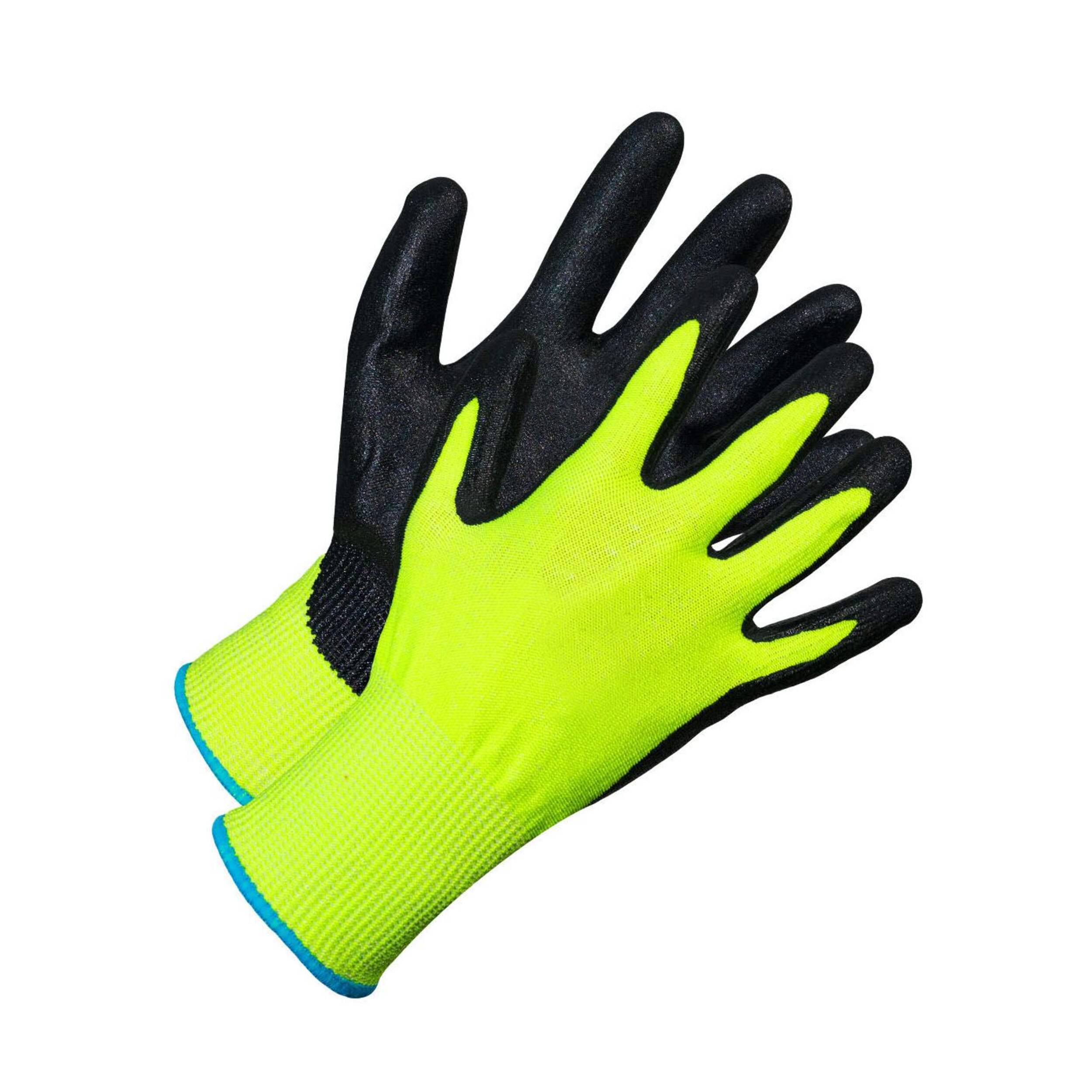 Yardworks Cut Resistant Nitrile Coated Lined Unisex Work Gloves, Large, Yellow/Black Composite_or_Mixed