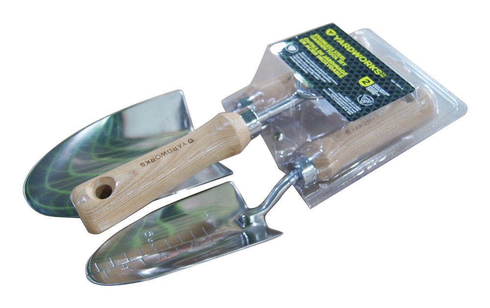 Yardworks StainlessSteel Garden Tool Set with Wooden Handles, 3pc