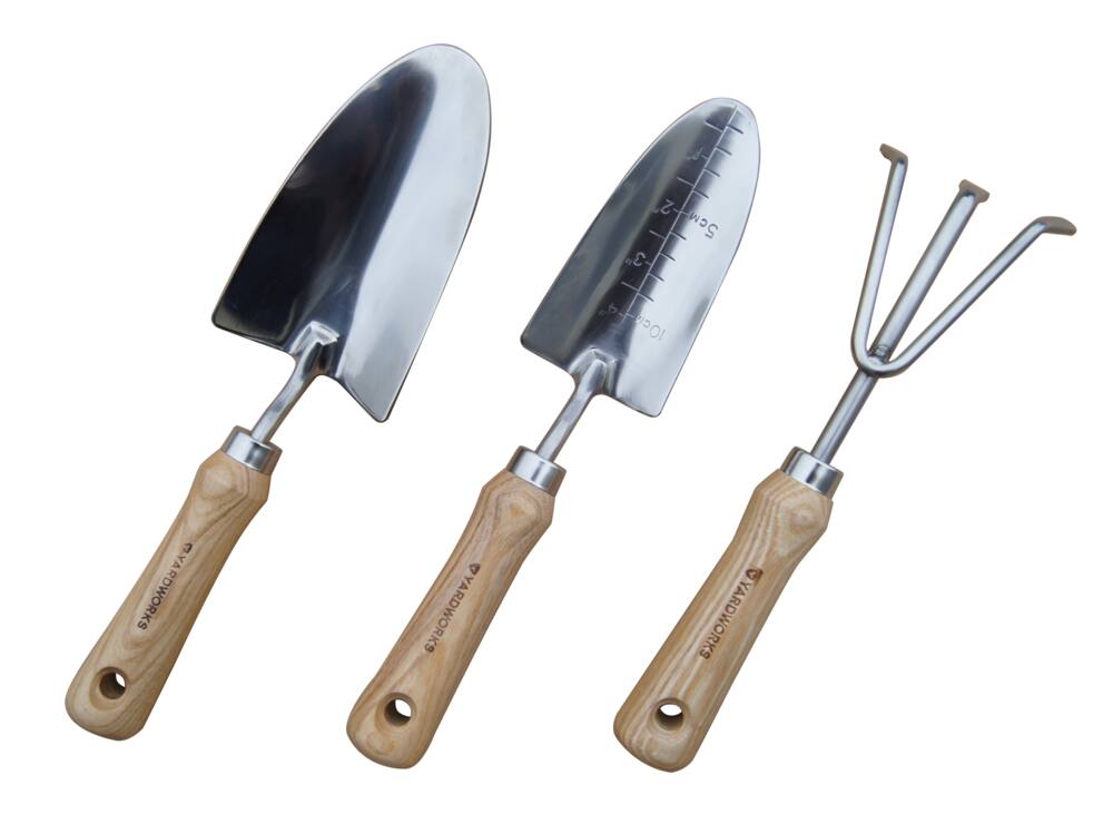 Yardworks Stainless-Steel Garden Tool Set with Wooden Handles, 3-pc ...