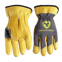 Yardworks Goat Skin Leather Unisex Work Gloves, Assorted Sizes, Brown/Grey Composite_or_Mixed