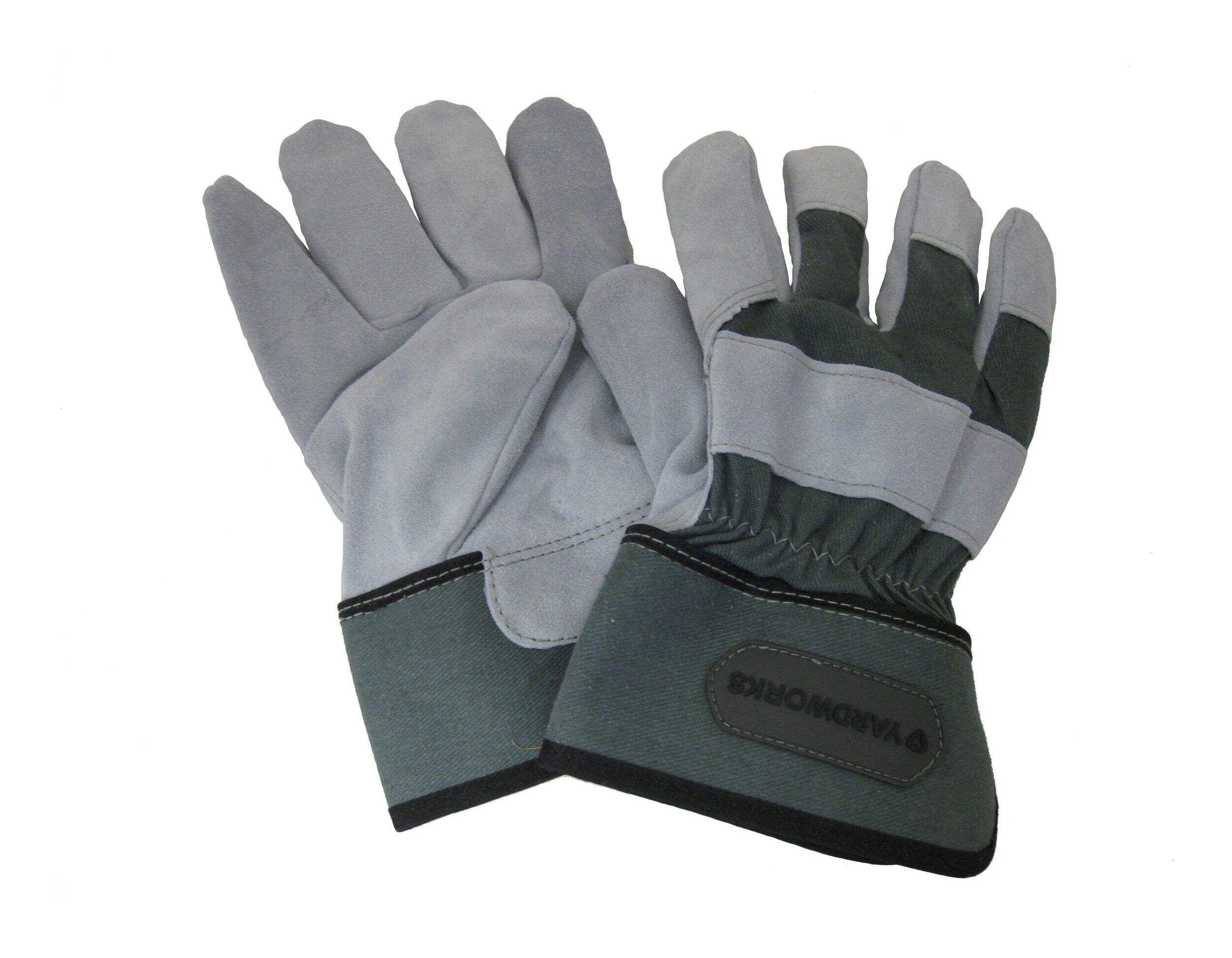 Yardworks Lined Leather-Palm Gloves, Large Composite_or_Mixed